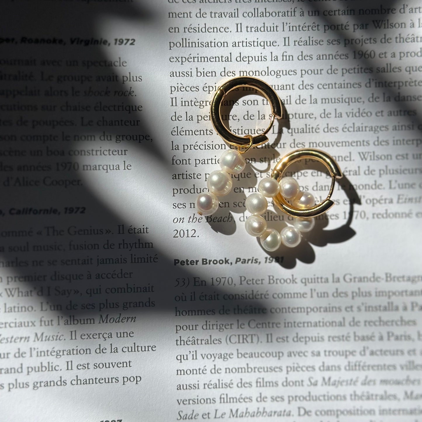 Liza Pearl Asymmetrical Hoop Earrings